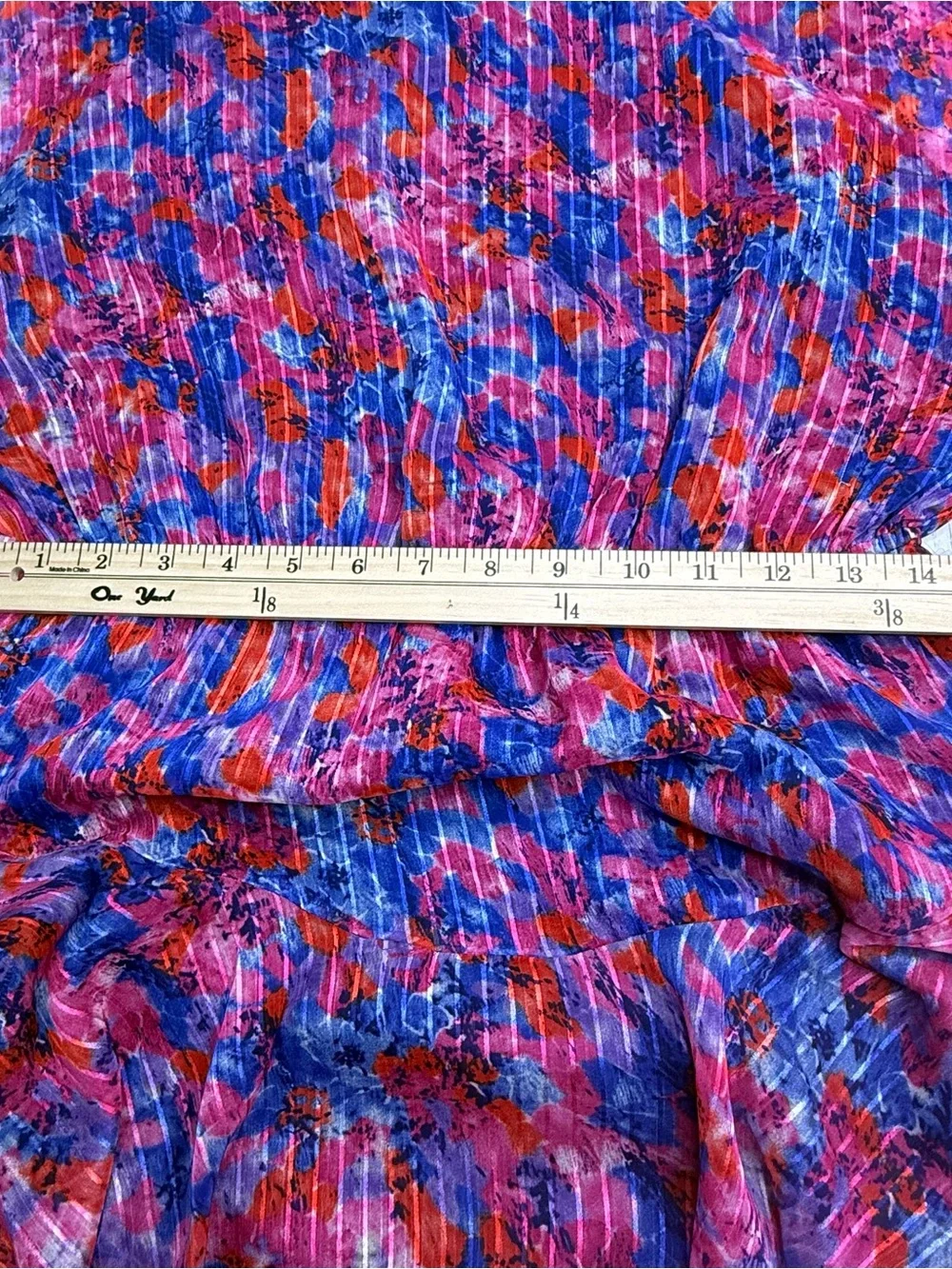 Skies Are Blue Dress M Multicolor Abstract Floral Long Sleeve Elastic Waist